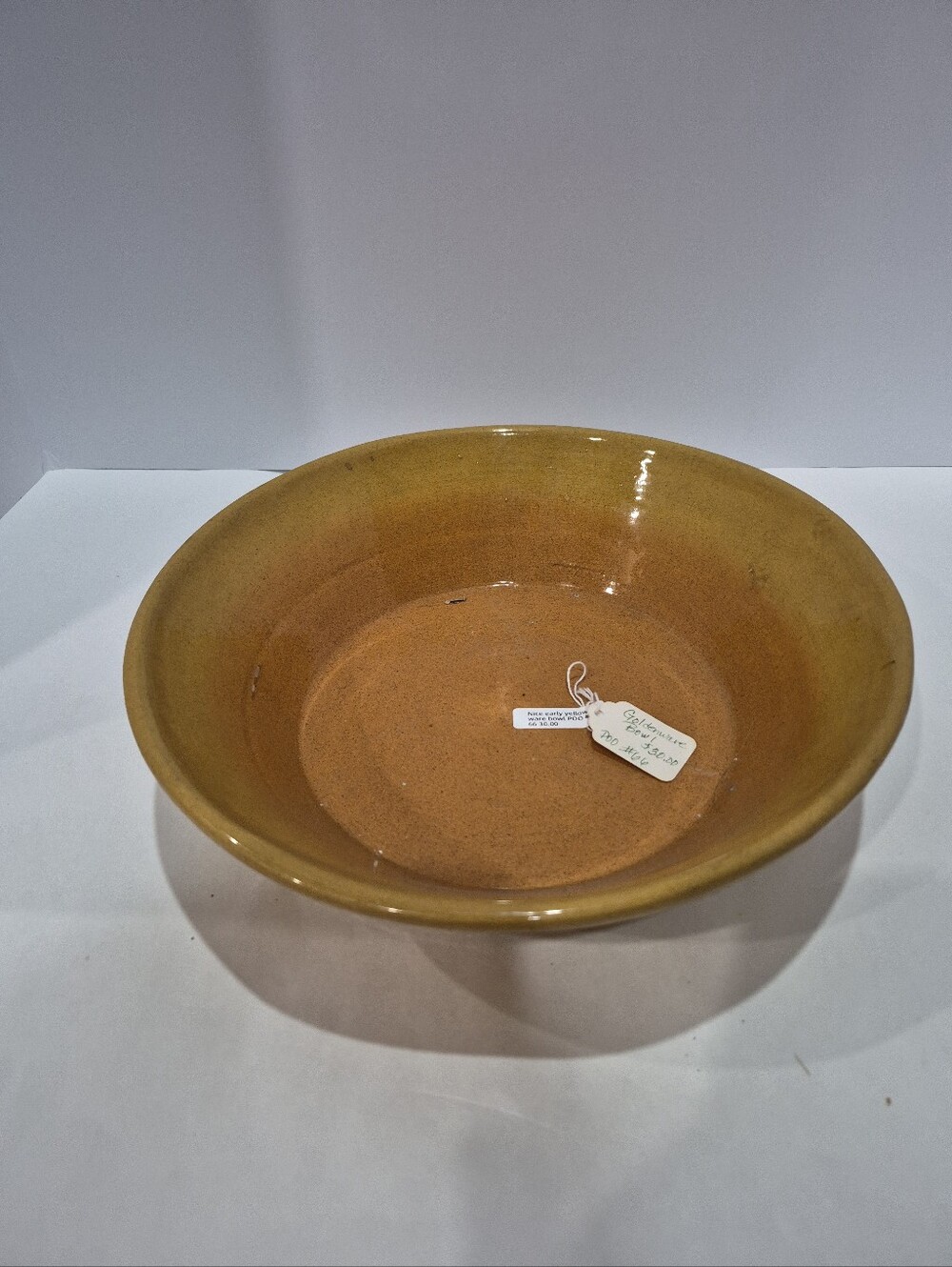 Vintage Antique Yellow Ware Large 11" Diameter Mixing Bowl Farmhouse